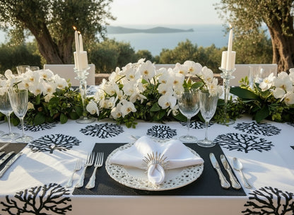 Black Small weave Rectangle Placemat, Set of 4