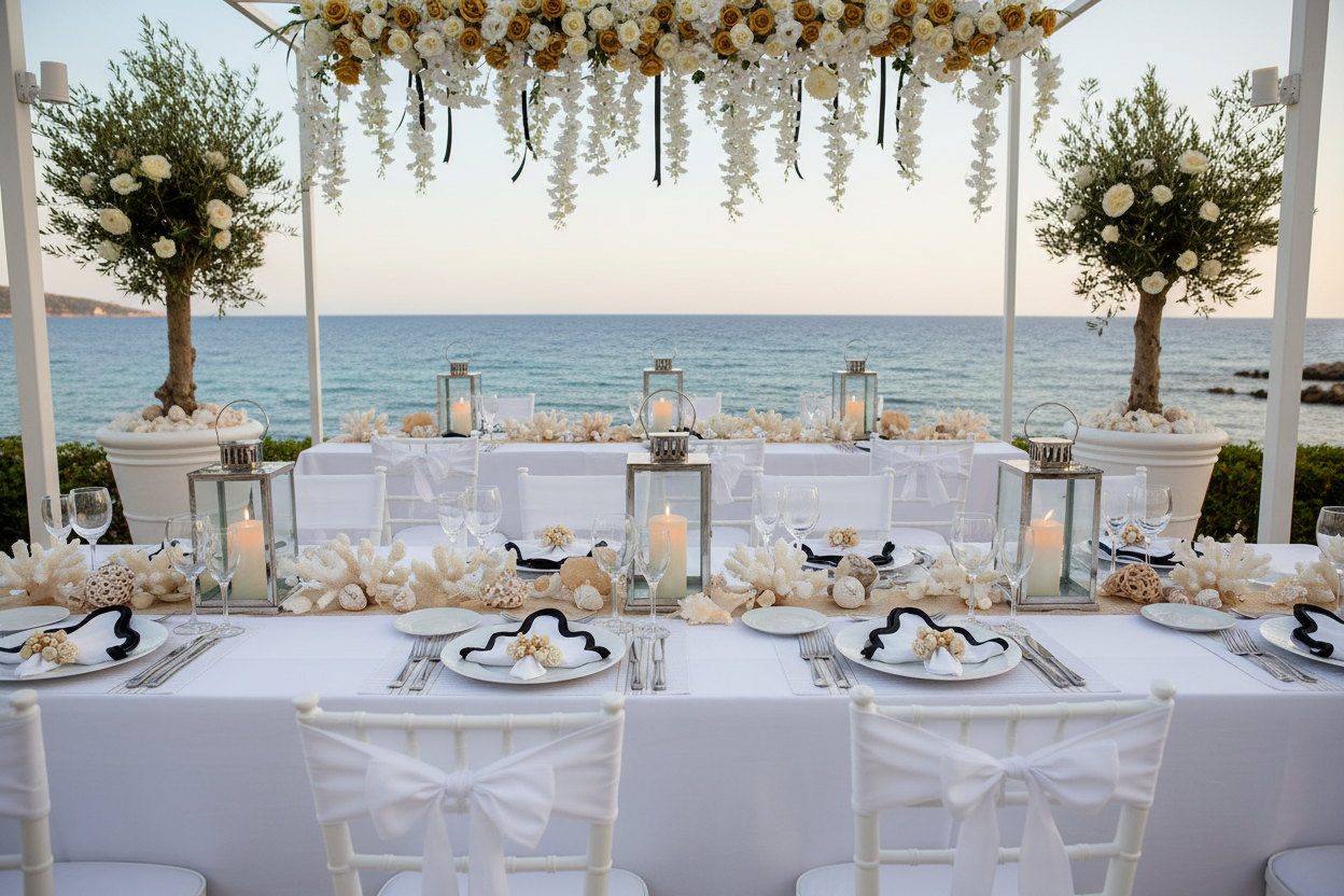 White and Gold stripe Rectangle Placemat, Set of 4