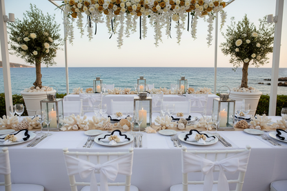 White and Gold stripe Rectangle Placemat, Set of 4