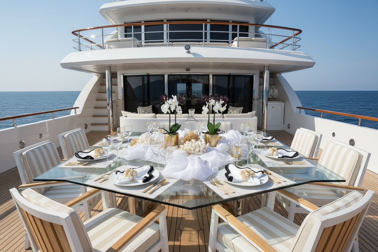 White and Gold stripe Rectangle Placemat, Set of 4