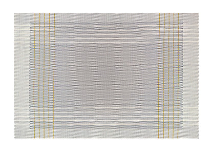 White and Gold stripe Rectangle Placemat, Set of 4