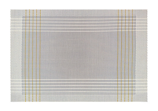 White and Gold stripe Rectangle Placemat, Set of 4