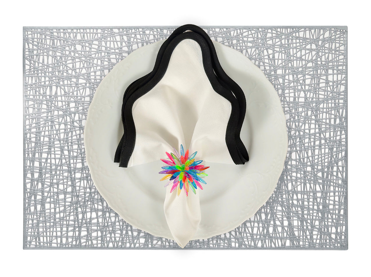 Wired Rectangle Placemat in Silver, Set of 4