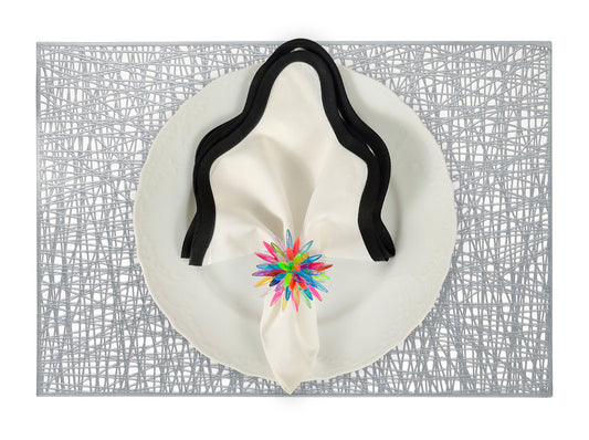 Wired Rectangle Placemat in Silver, Set of 4