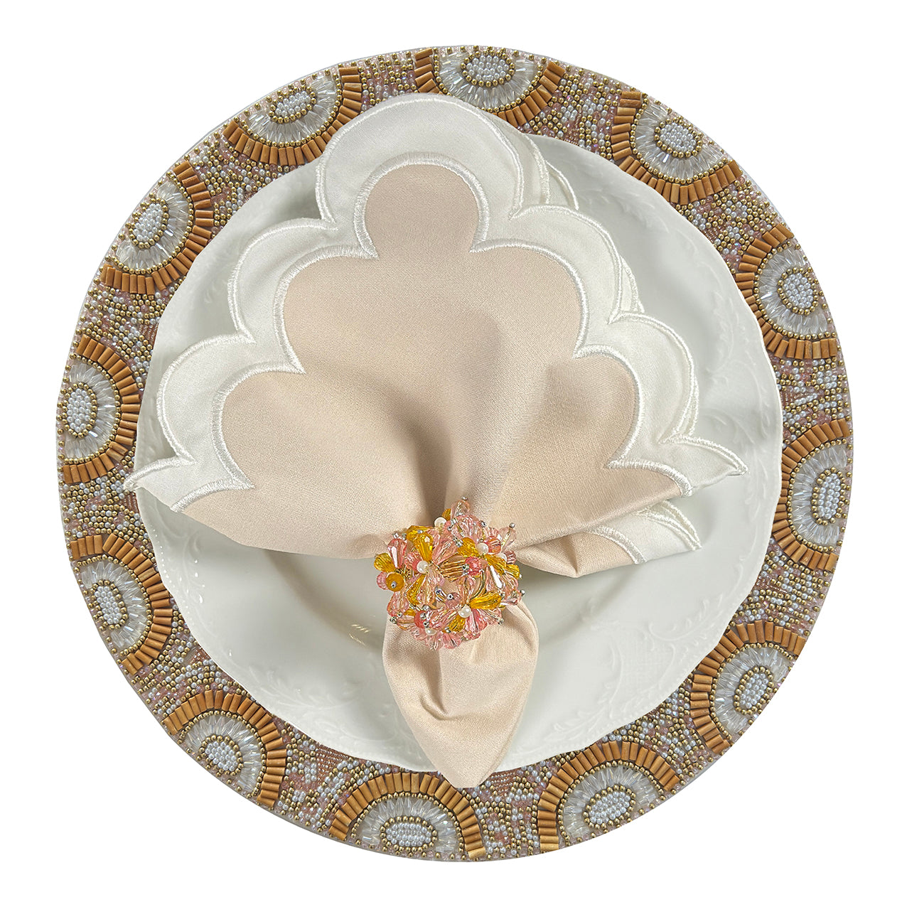 Sunblush Beaded Placemat , Set of 2