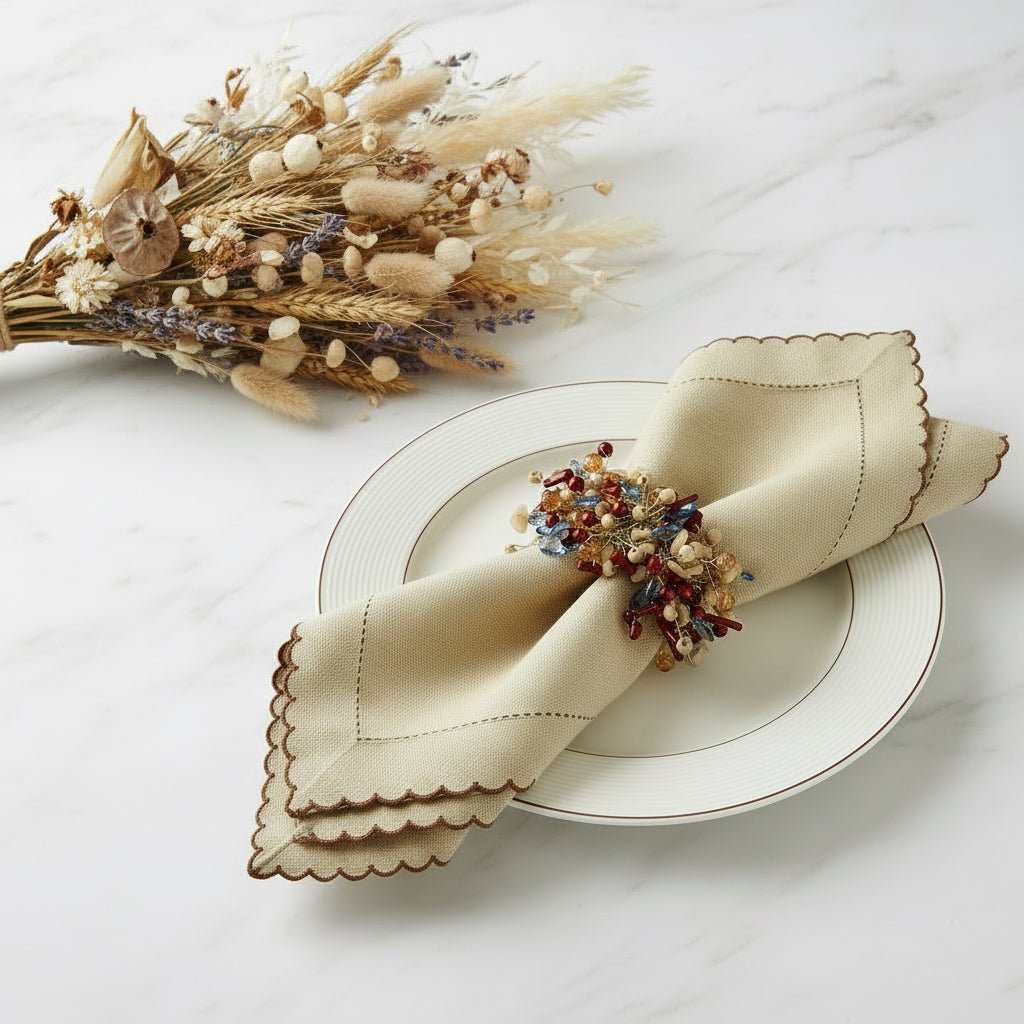 The Golden Beach Napkin Ring, Set of 4