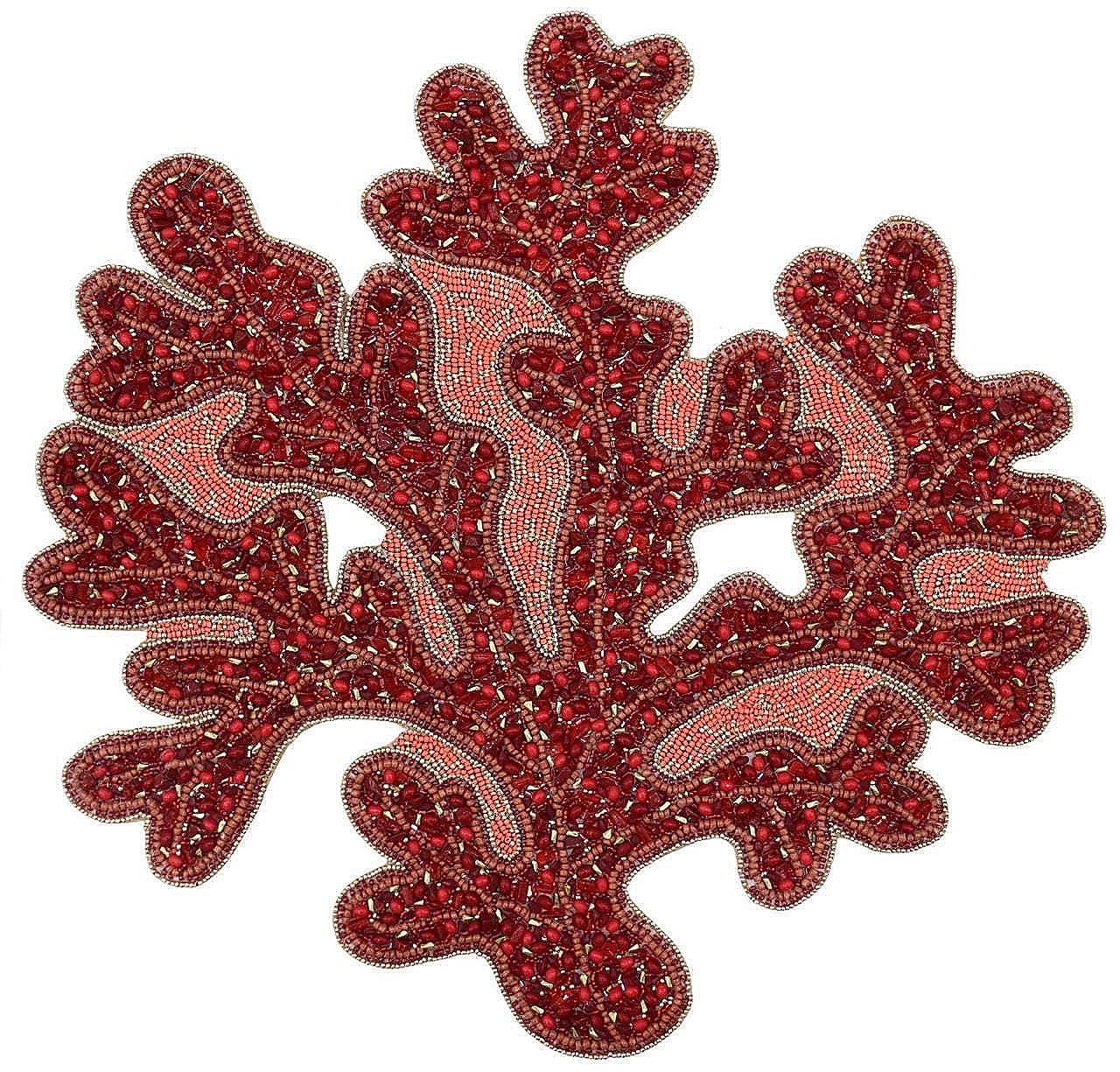 Coral Beaded Placemat, Set of 2