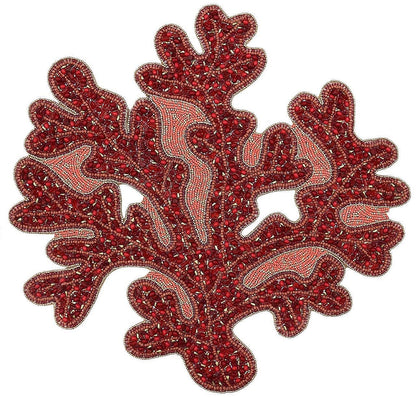Coral Beaded Placemat, Set of 2