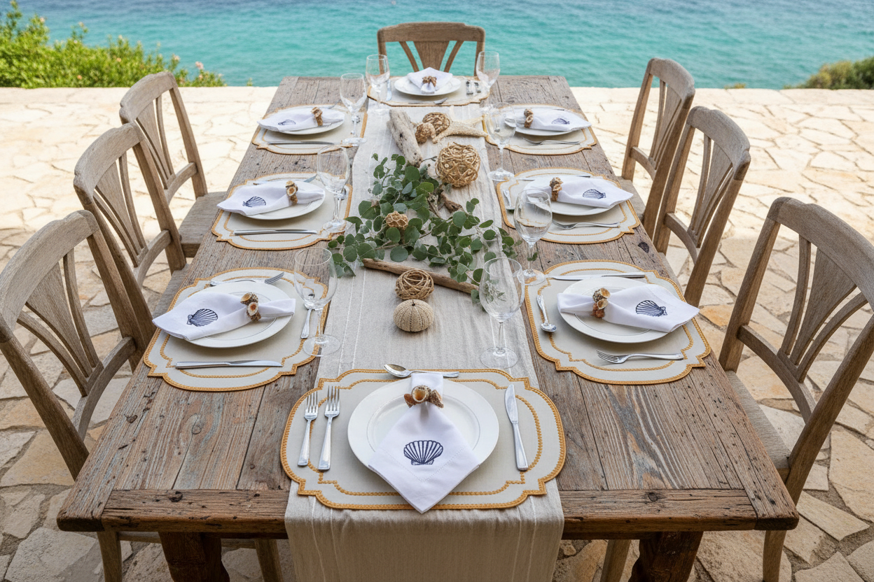 Embroidered Stars placemat, Set of 4