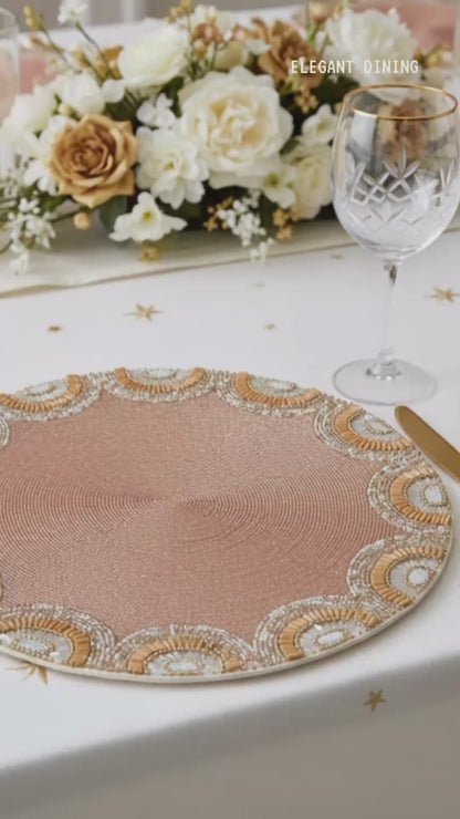 Sunblush Beaded Placemat , Set of 2