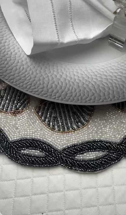 Twisted Shells Beaded Placemat , Set of 2