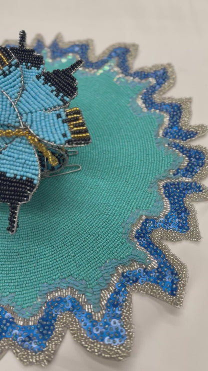 The Blue Lagoon Beaded placemat, Set of 2