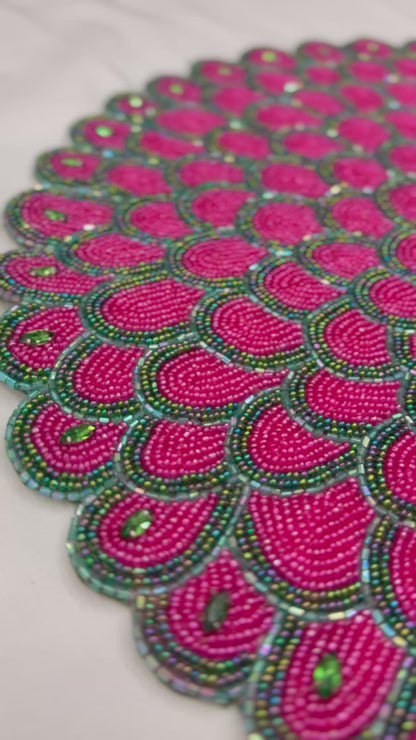 English Garden Beaded Placemat , Set of 2