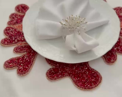 Coral Beaded Placemat, 1 piece