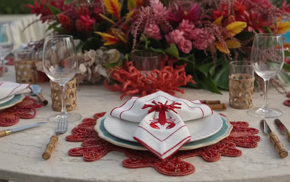 Coral Beaded Placemat, 1 piece