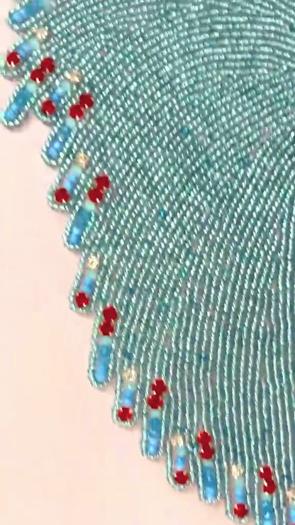 The Azure Beaded Table Runner