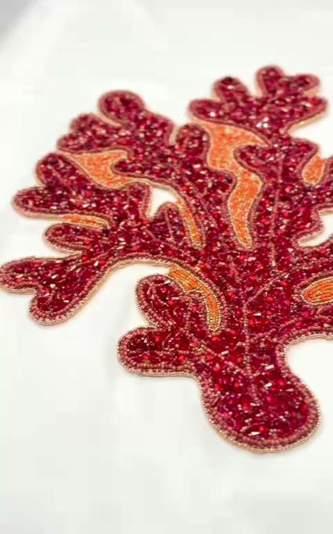 Coral Beaded Placemat, 1 piece