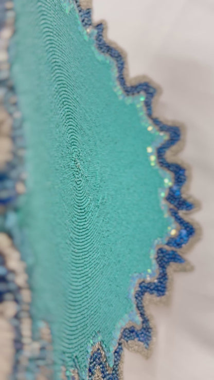 The Blue Lagoon Beaded placemat, Set of 2